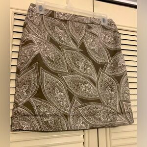 Banana Republic Paisley Tan And White Pencil Skirt Women’s Size 2